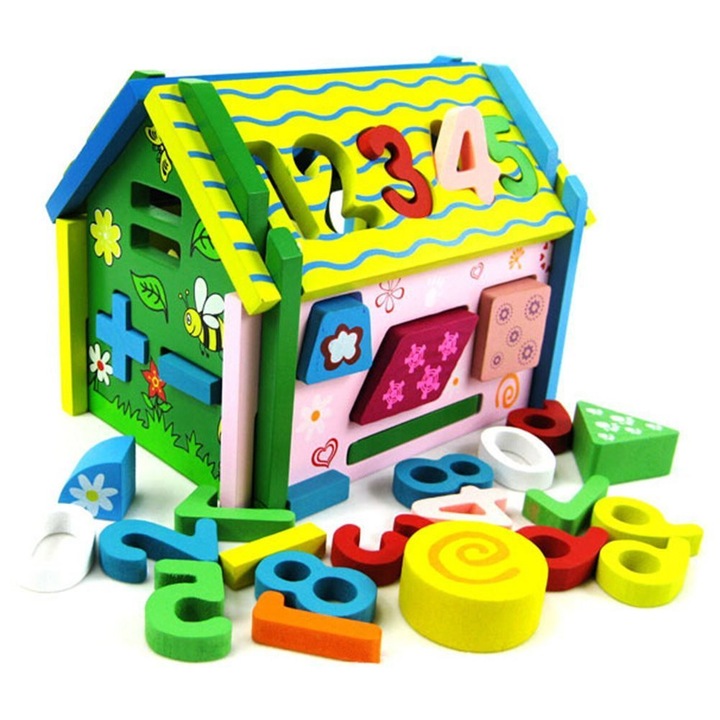 Casuta activitati lemn, numere si forme, Picodino®