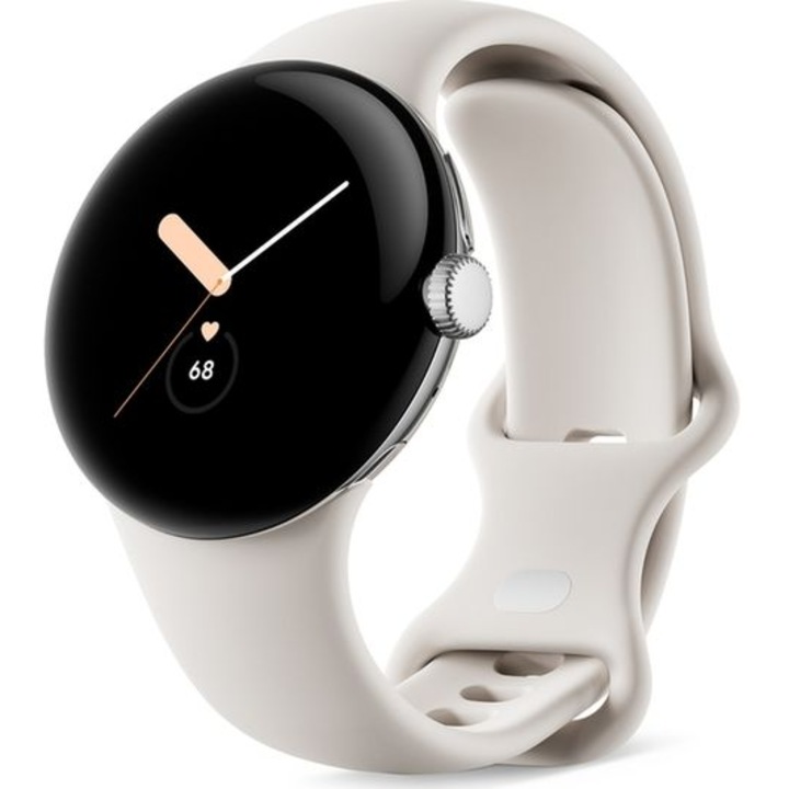 Smartwatch Google Pixel Watch LTE, 41mm, Procesor Exynos 9110, Display AMOLED 1.2", 2GB RAM, 32GB Flash, Bluetooth, Wi-Fi, GPS, NFC, Rezistent la apa, 4G Android Bej