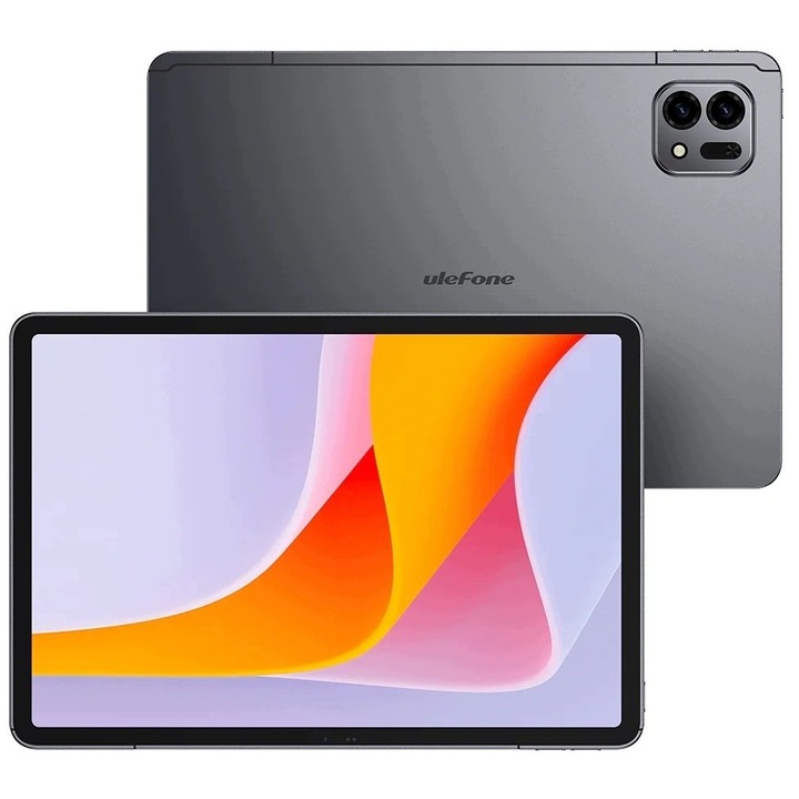 Tableta Ulefone Tab A12 Pro, Procesor Octa-Core Unisoc T7300, Ecran LCD 12.2", 8GB RAM, 128GB Flash, Wi-Fi, Bluetooth, GPS, Dual SIM, 4G LTE, Android Gri