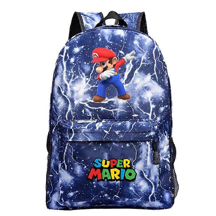 Ghiozdan copii, Super Mario, impermeabil, ergonomic, multicolor, 34cm