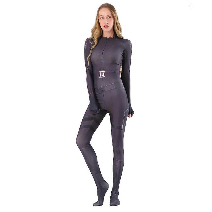 Costum Black Widow Avengers Endgame, salopeta cosplay, negru, M4 adulti si copii