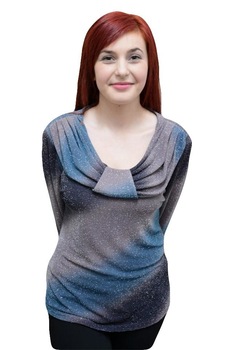 Bluza din material cu aspect lucios in degrade,masura mare,D&J Exclusive, Bleumarin/Gri Bluza din material cu aspect lucios in degrade,masura mare,D&J Exclusive, Bleumarin/Gri