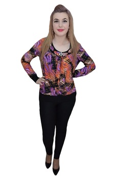 Bluza comoda cu imprimeu fashion , D&J Exclusive, Mov Bluza comoda cu imprimeu fashion , D&J Exclusive, Mov