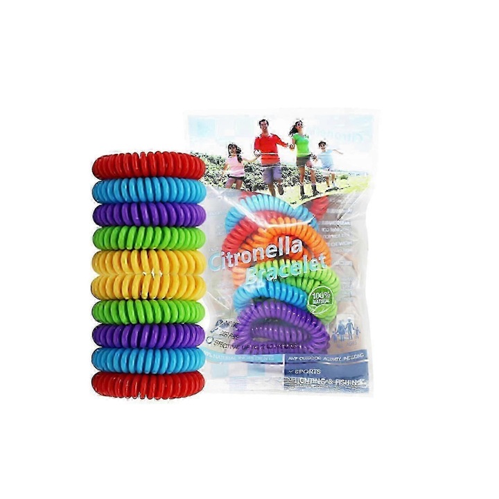 Bratari repelente tantari, 15 buc, natural, impermeabil, elastic, 5.5cm diametru