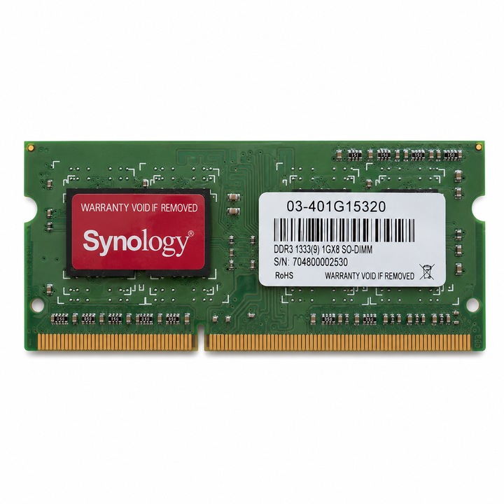 Memorie RAM Synology, 1GB DDR3 1333MHz, CL9, SO-DIMM 204 pini, 1.5V