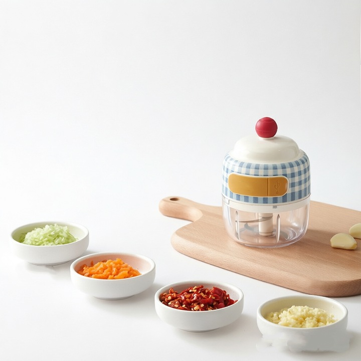 Blender portabil reincarcabil, capacitate 380ml, USB, 2000mAh, mixare fructe si legume, sucuri fresh, smoothie, milkshake, cu lame inox SUS304, mini blender de calatorie puternic si compact, mov
