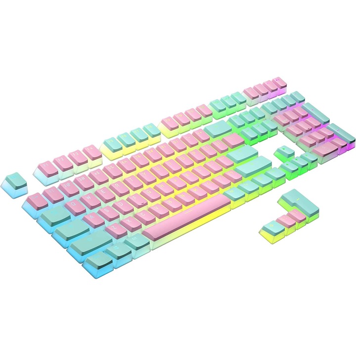 Комплект капачки PBT "Miami Vice" 112 капачки, Двойно шприцване, OEM профил