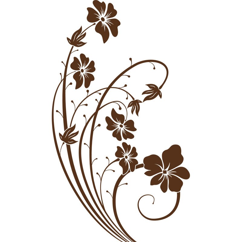 Sticker Decorativ - SMAER - Magic Flower - 70cm x 40cm - Maro