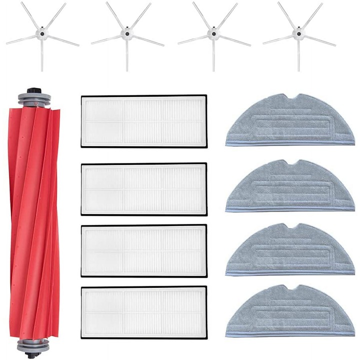 Kit accesorii piese aspirator YANYXR perie principala perii laterale filtru HEPA lavete mop