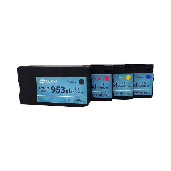 Re-druk 953XL regenerált tintapatron készlet, fekete, XL