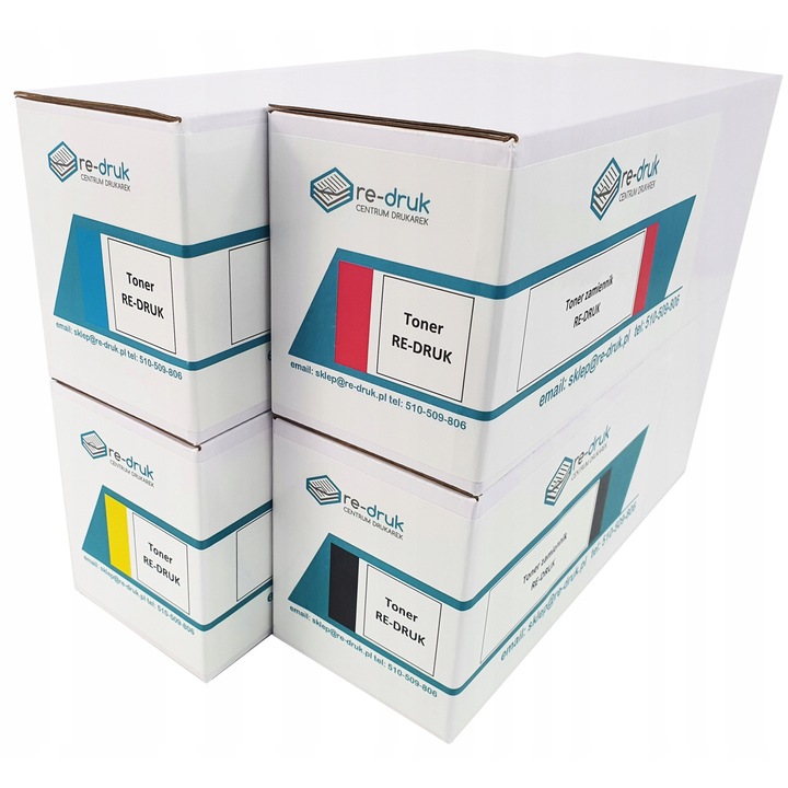 4 db Re-druk toner készlet Samsung nyomtatóhoz, fekete cián sárga magenta, 1500x1000 oldal