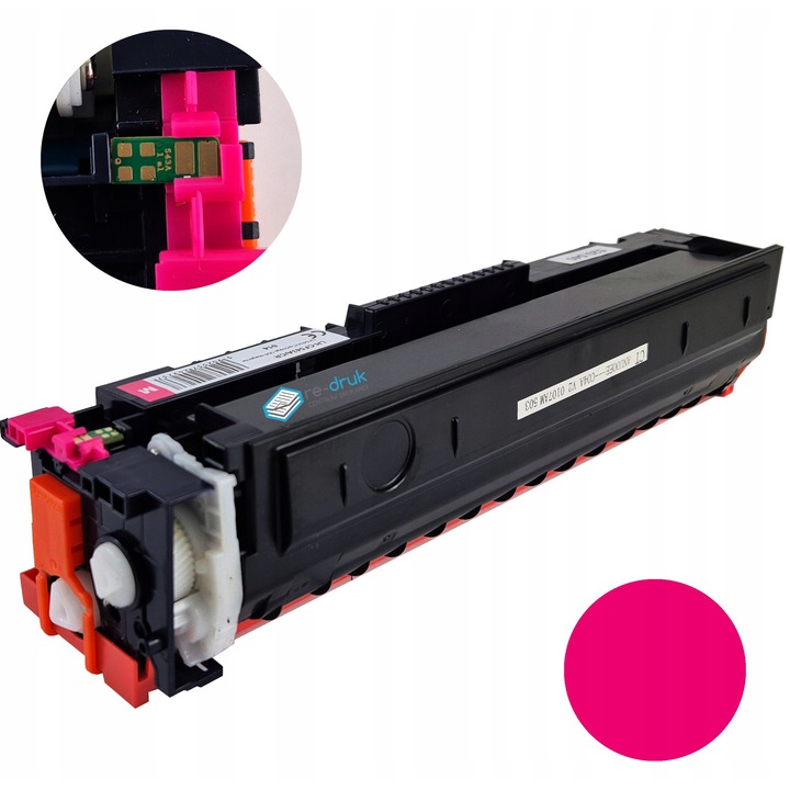Re-druk CF543A nyomtató toner, piros, 1300 oldal