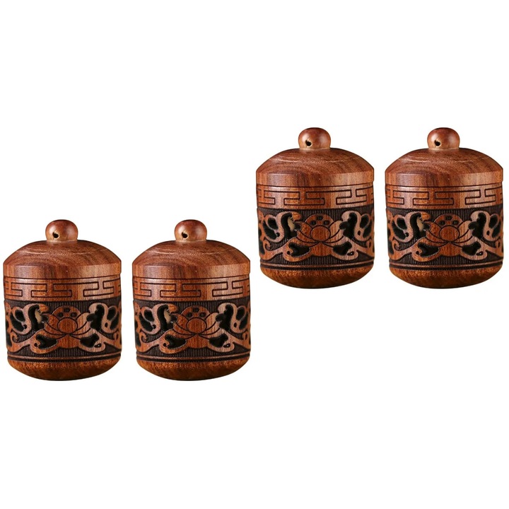 Set 4 pandantive lemn YANYXR difuzor aromaterapie multifunctional maro