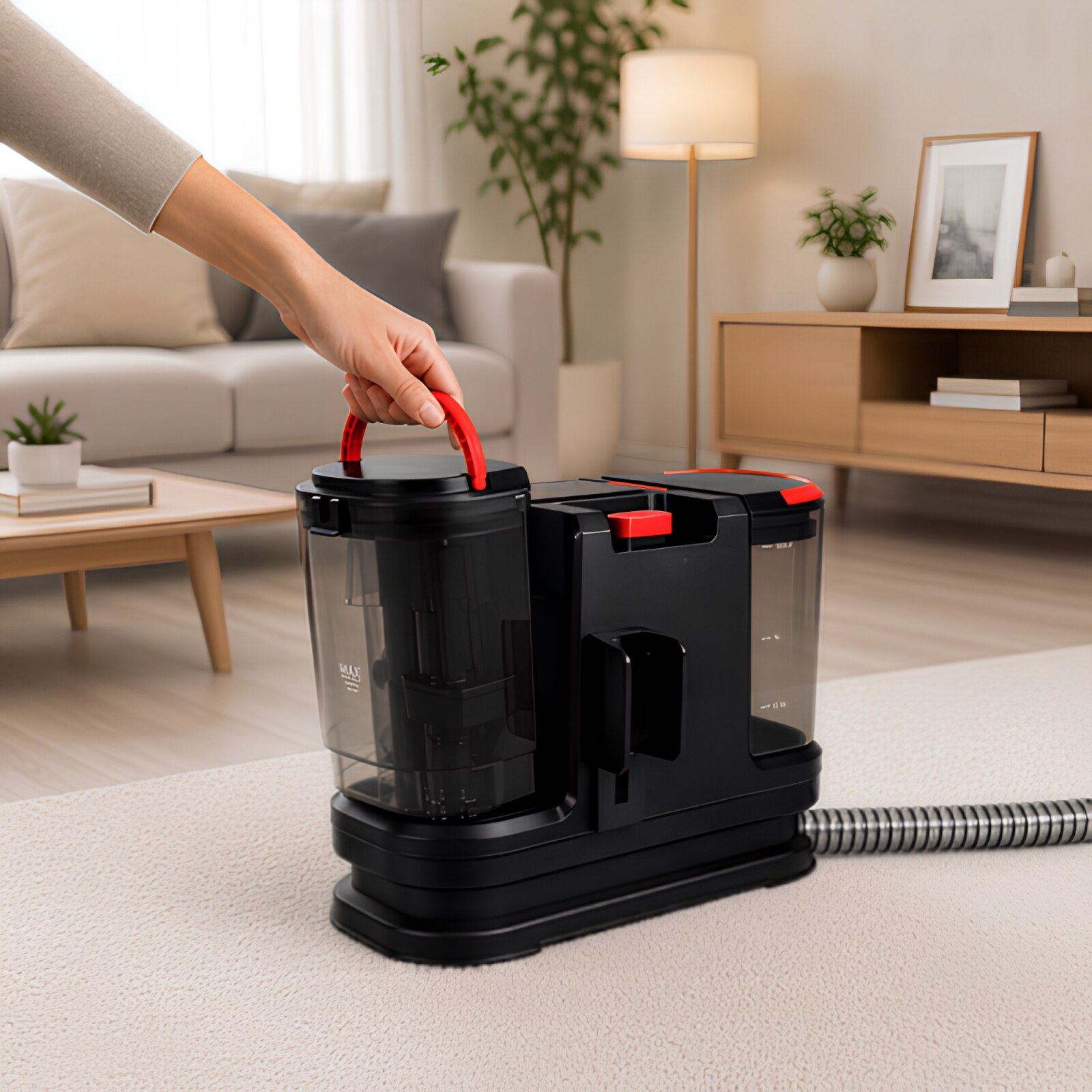 Aspirator cu spalare pentru casa si masina VarioShop®, pentru covoare, canapele si tapiterie, 800W, 17000 Pa, 2 rezervoare, furtun 1.5 m, duze incluse
