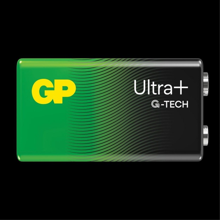 Baterie alcalina GP Ultra Plus 9V, 1604AUP/6LF22, 1 pachet