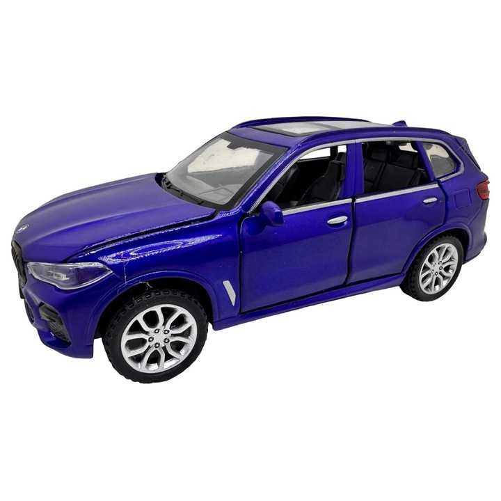 BMW X5 Autómodell, Kék, 1:28, Fém Die-Cast