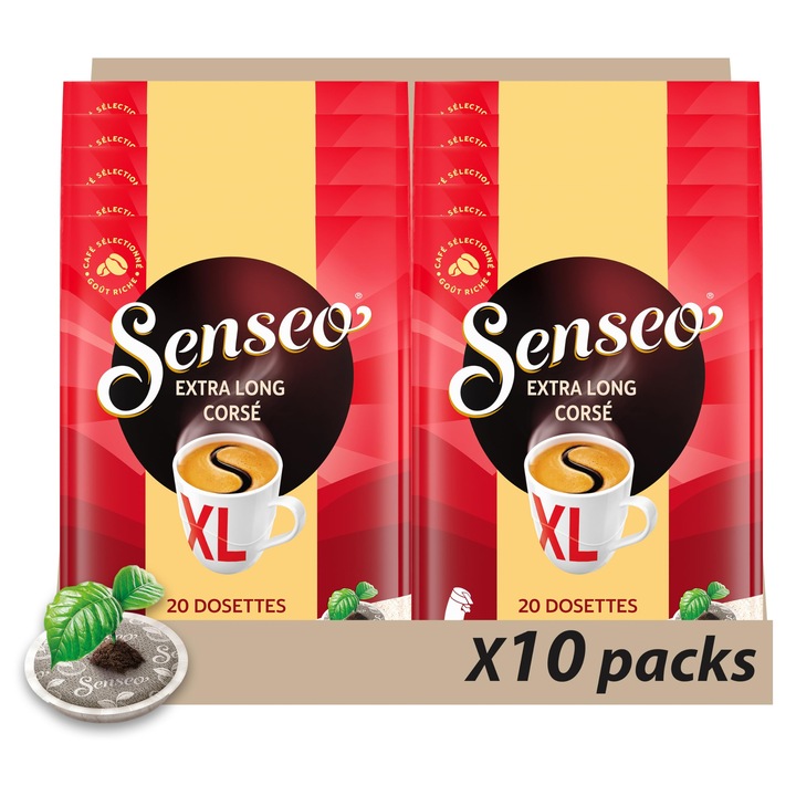 Senseo Cafe 200 capsule de cafea extra-lungi cu corp (10 x 20 buc)