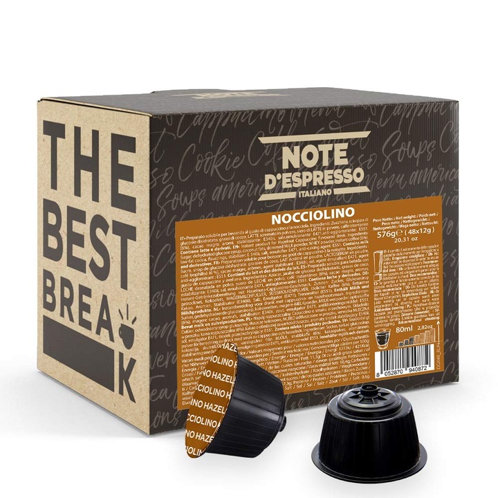 Note D'Espresso Produs solubil instant Capsule Alune Compatibile Dolce Gusto 12g x 48 capsule