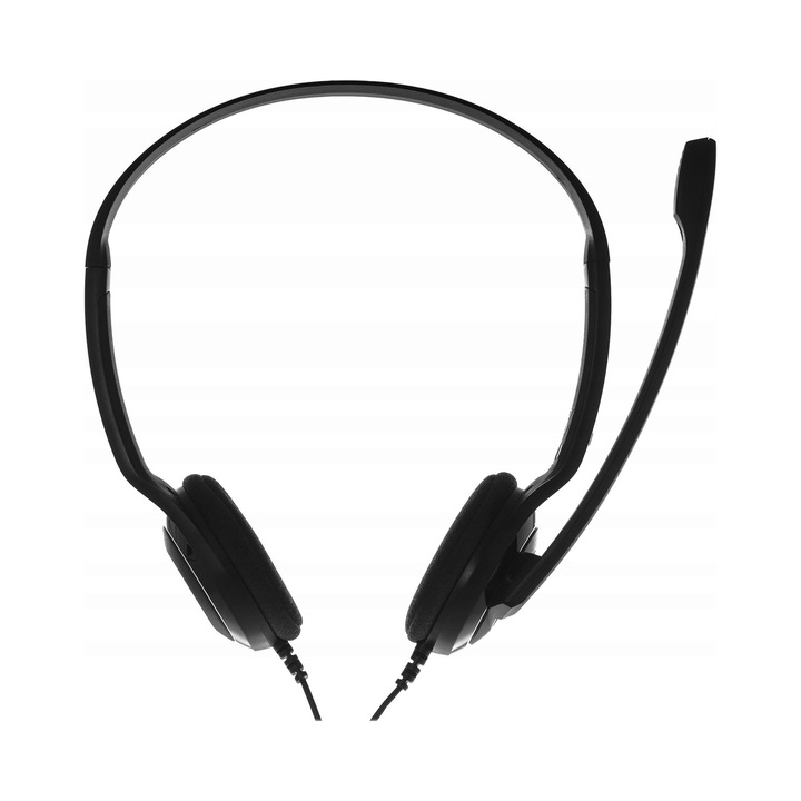 Слушалки с микрофон Sennheiser PC 8 USB (KYO7EX6O83AH), стерео, USB plug-and-play, микрофон на рамо, контрол на силата на звука на кабела, леки, черни