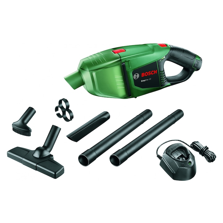 Aspirator Bosch EasyVac 12V mobil, 2,5Ah, 1kg, accesorii incluse
