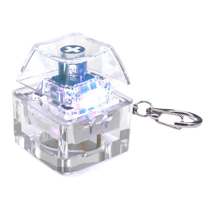 Antistressz billentyűzet játék, LED, átlátszó, 2x2x2cm