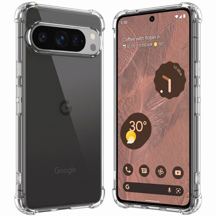 Husa pentru Google Pixel 11 Pro XL, ClearShield Pro Tehnologie Aero-Shock, Protectie Camere si Ecran, Aderenta Ridicata, Transparent