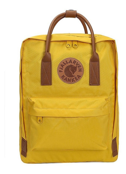 Раница Fjallraven жълта с кафява презрамка 16L
