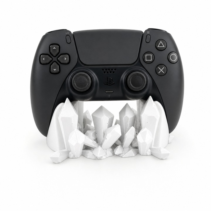 PS5 kontroller tartó Arkon, PrintForge®, 3D nyomtatott, 14x7x6 cm, PLA-ból készült, BPA-mentes, Fehér