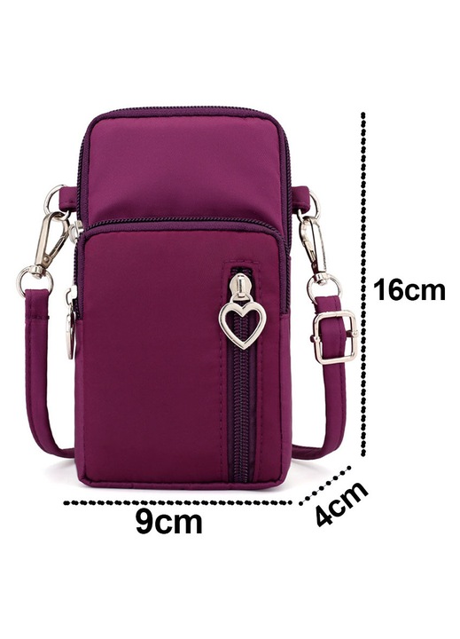 Geanta mica crossbody YANYXR nylon impermeabil multicolor 15x20cm