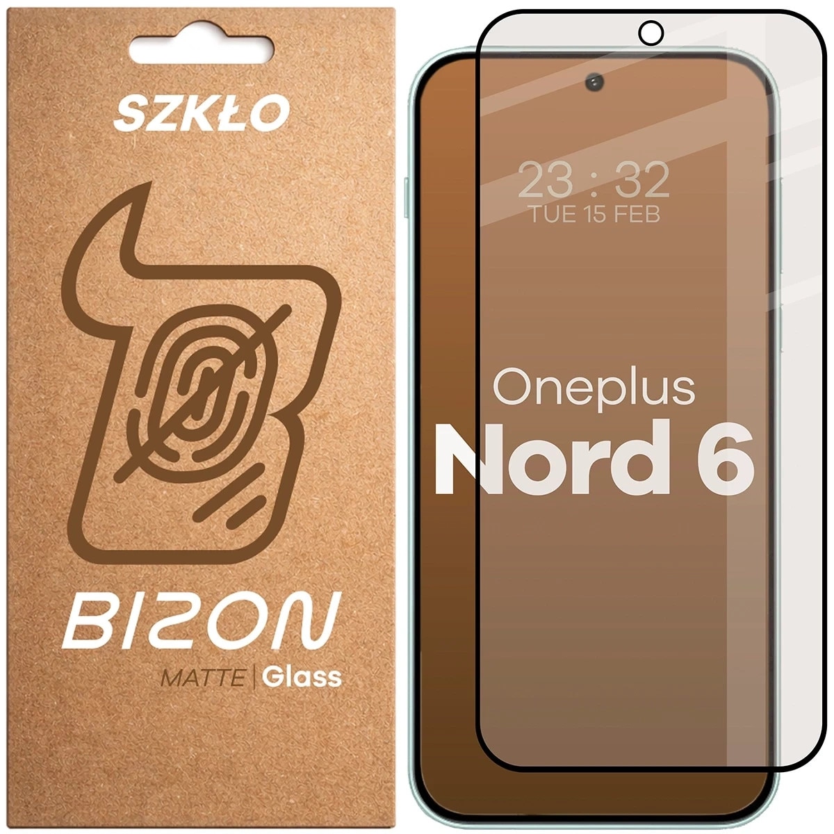 Folie sticla securizata Bizon Glass Matte compatibila cu OnePlus Nord 6, Negru