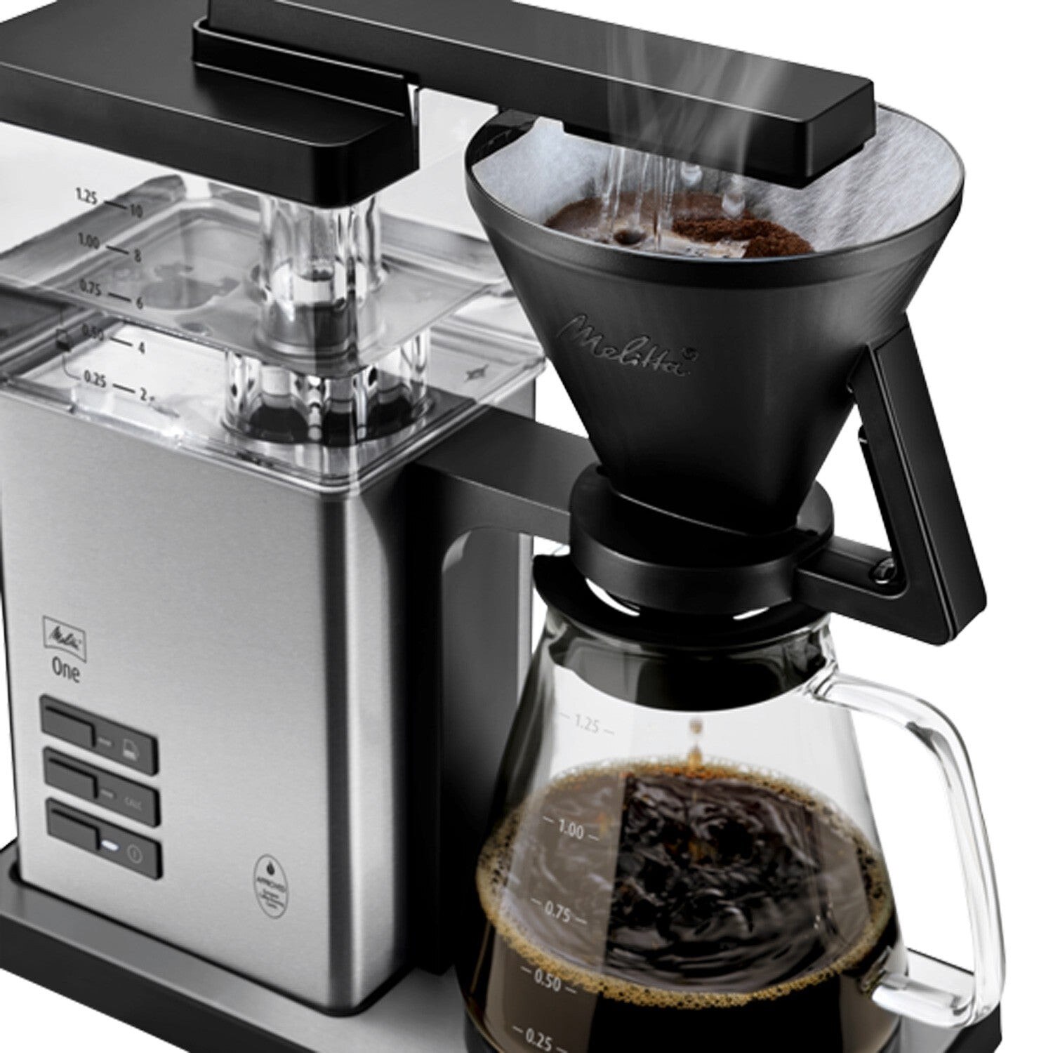 Filtru de cafea cu finisaj din otel inoxidabil, capacitate de 10 cesti