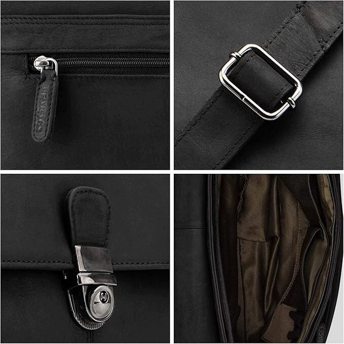 Geanta laptop Leabags Vintage pentru 15 inch maro