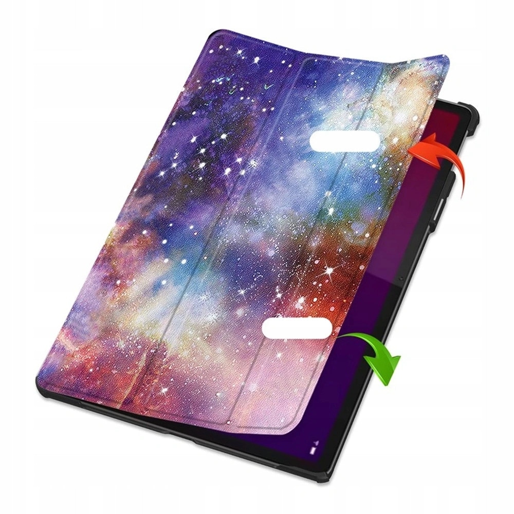 Husa tableta Erbord Lenovo Yoga Tab 11.1 inch piele ecologica imprimata cu suport pliabil Tri-Fold