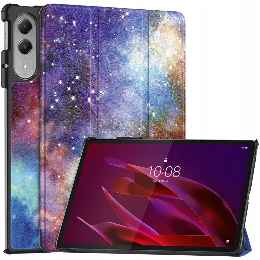 Husa tableta Erbord Lenovo Yoga Tab 11.1 inch piele ecologica imprimata cu suport pliabil Tri-Fold