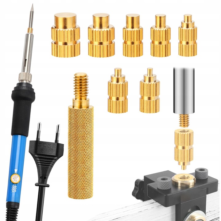 Készlet menetes anyák 3D nyomatokba való beillesztéséhez, hőmérséklet-szabályozás, M2-M8, 220-240V, 60W