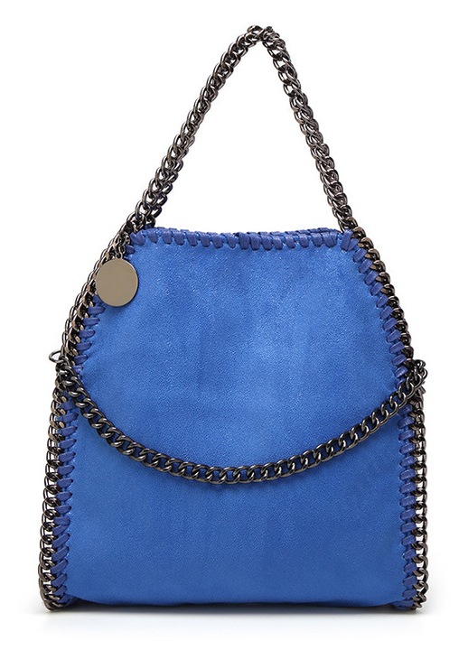Geanta dama, piele PU, albastru, 27x6x27cm, lant metalic, multifunctionala
