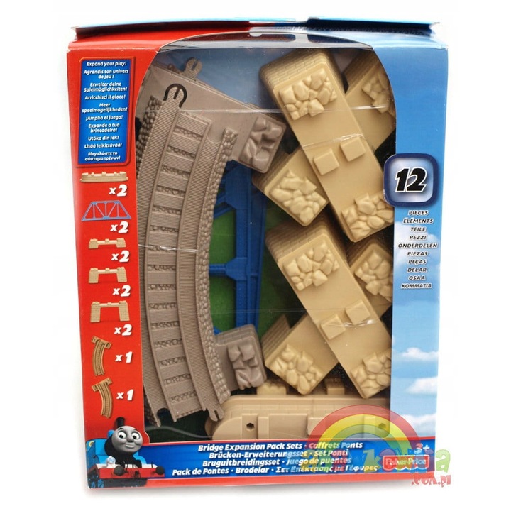 Комплект влакче, Fisher-Price, 12 части, многоцветен, 3+ години