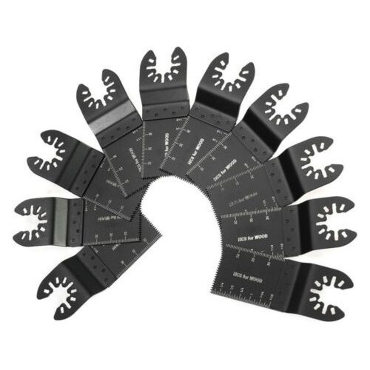 Set 10 piese lame fierastrau universal, otel carbon, negru, 93x34mm