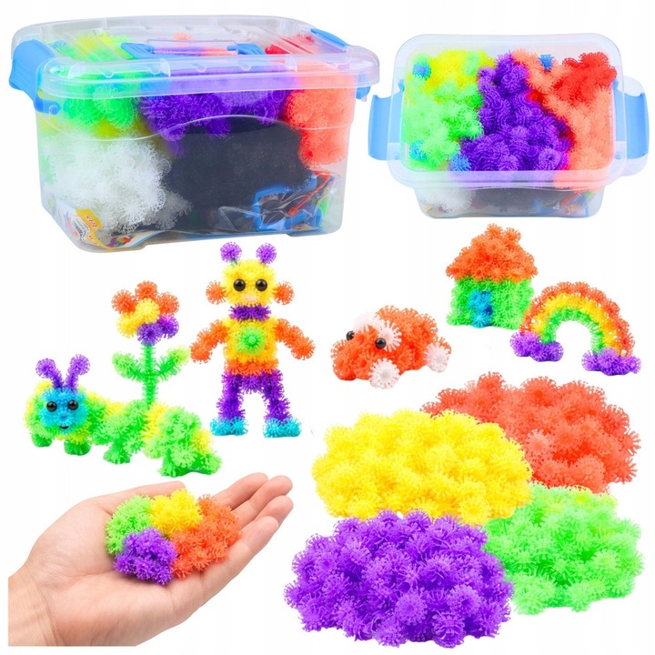 Set de constructie LEAN Toys Klocki Rzepy 836 piese creativ multicolor