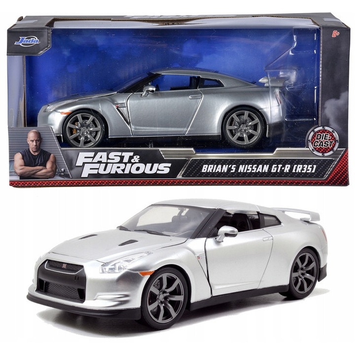 Jada Toys Nissan Skyline GT-R R35 Fast & Furious 1:24 fém modell, fekete, 2009
