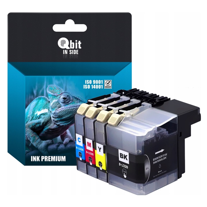 Qbit LC525 LC529 XL tintapatron készlet, fekete cián magenta sárga, 105ml
