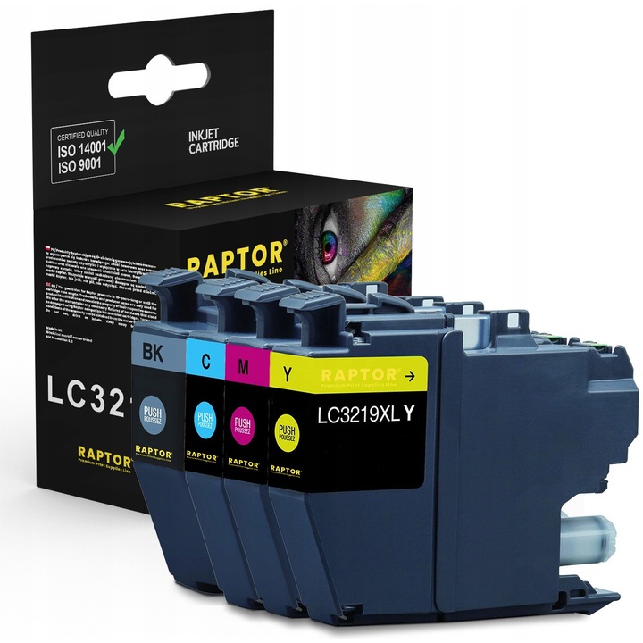 Raptor LC3219XL tintapatron készlet, 4 db, többszínű, 1500-2800 oldal