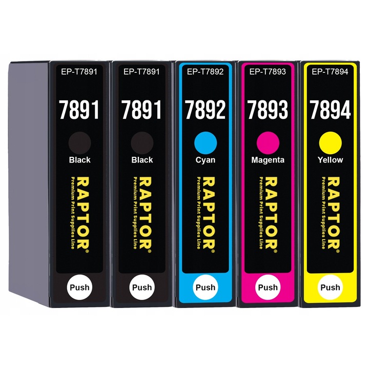 Raptor T7891 CMYK tintapatron készlet 5 db 49ml+154ml Epson 30ml-hez