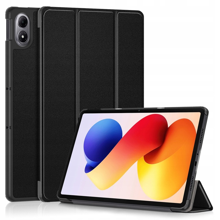 Husa tableta WulkanCenPL RedMi Pad 2 Pro 12.1", negru, 2 pozitii, microfibra, colturi intarite