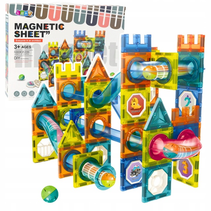 Set de constructie magnetica LEAN Toys 98 piese multicolor