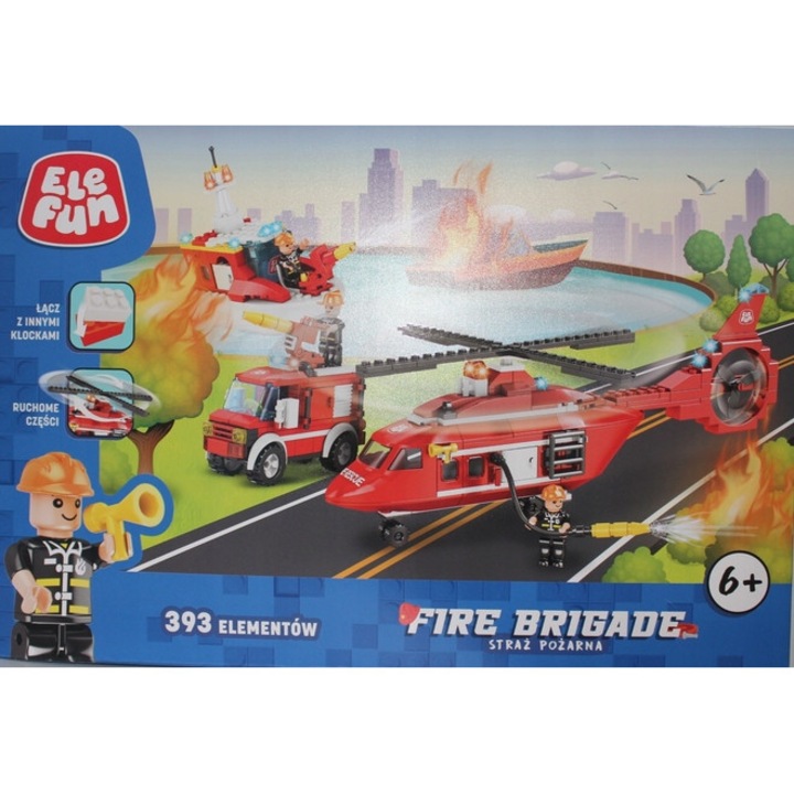 Set Constructie Pompieri ELEFUN 393 Piese - Distractie si Creativitate