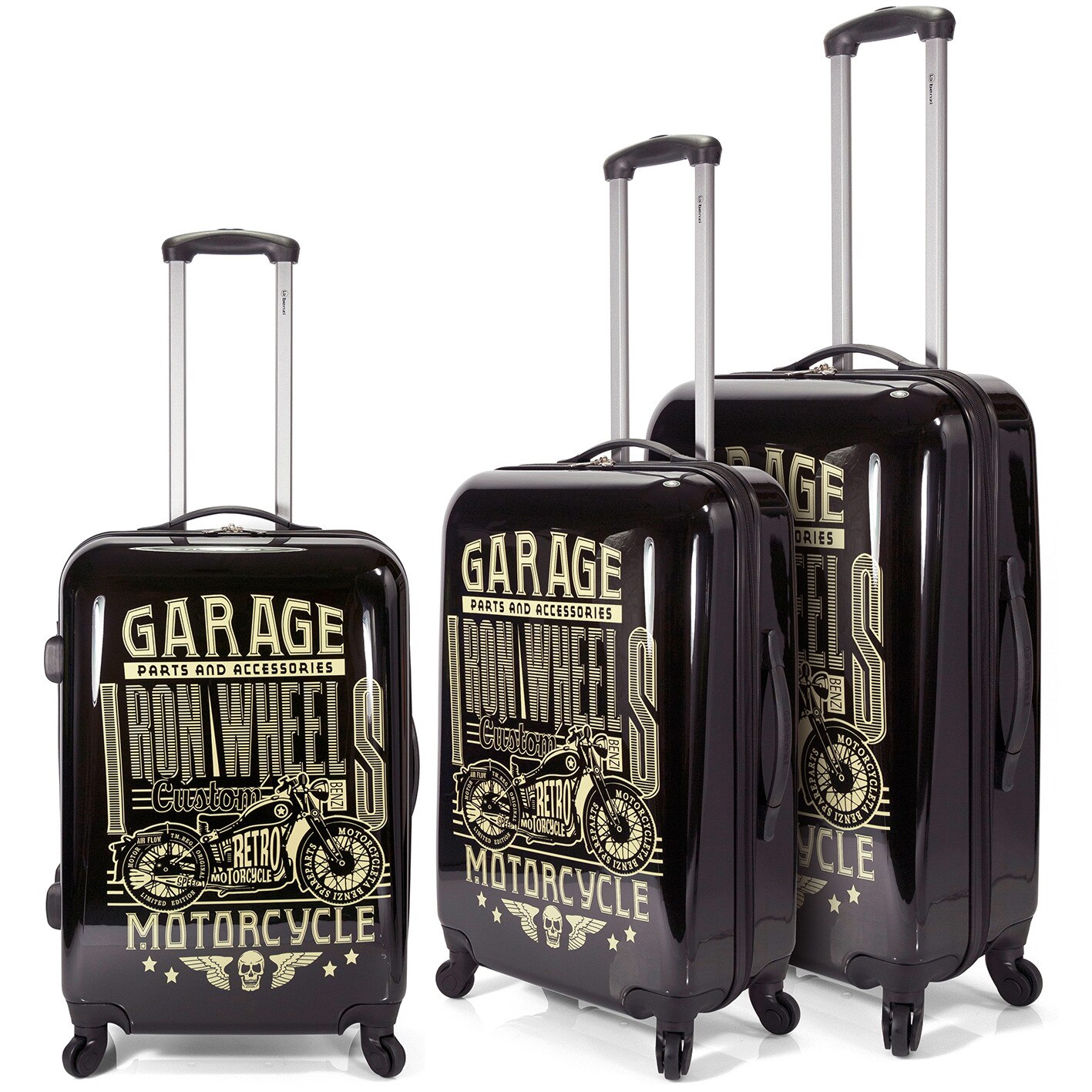 Set troler ABS BENZI 3 piese BZ 5144 Negru/Galben