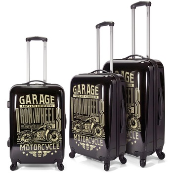 Set troler ABS BENZI 3 piese BZ 5144 Negru/Galben Set troler ABS BENZI 3 piese BZ 5144 Negru/Galben