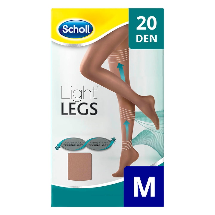 Scholl - Ciorapi compresivi Light Legs, Bej, 20 DEN, M