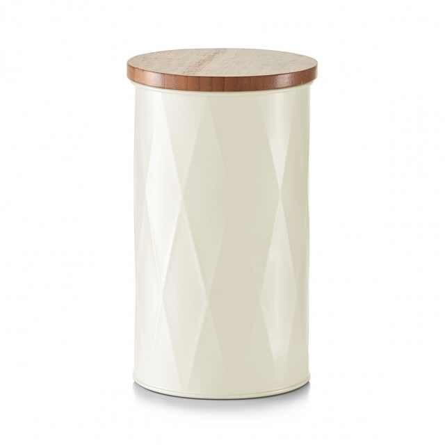 Doza metal crem,cu capac din bambus